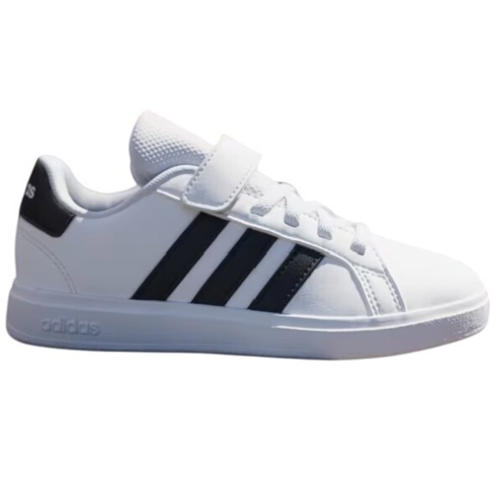 Adidas‎ Grand Court 2.0 Shoes White Black Hook Loop Sneakers Toddler Youth - Picture 2 of 5